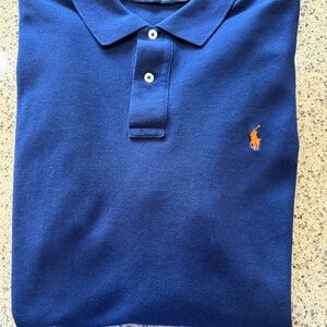 Ralph Lauren Deep Blue Polo with Orange Logo
